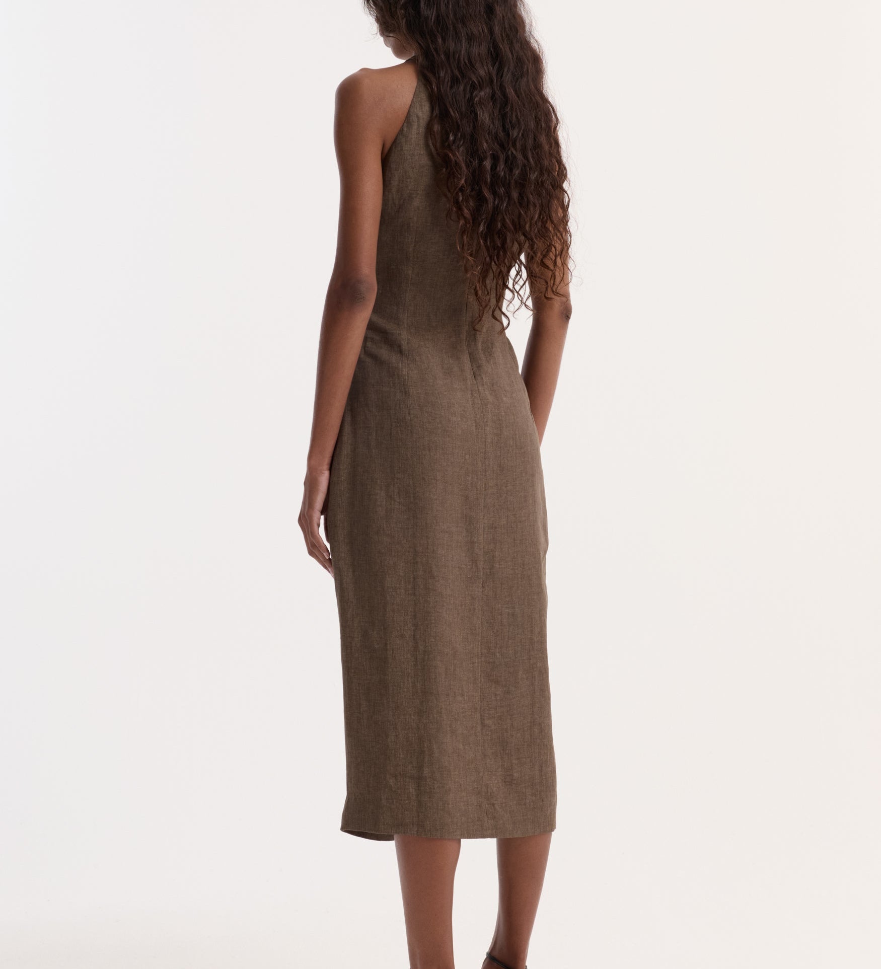 ROHE - Sarong dress | brown melange
