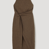 ROHE - Sarong dress | brown melange
