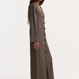ROHE - Pankou closure silk dress | earth