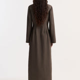 ROHE - Pankou closure silk dress | earth