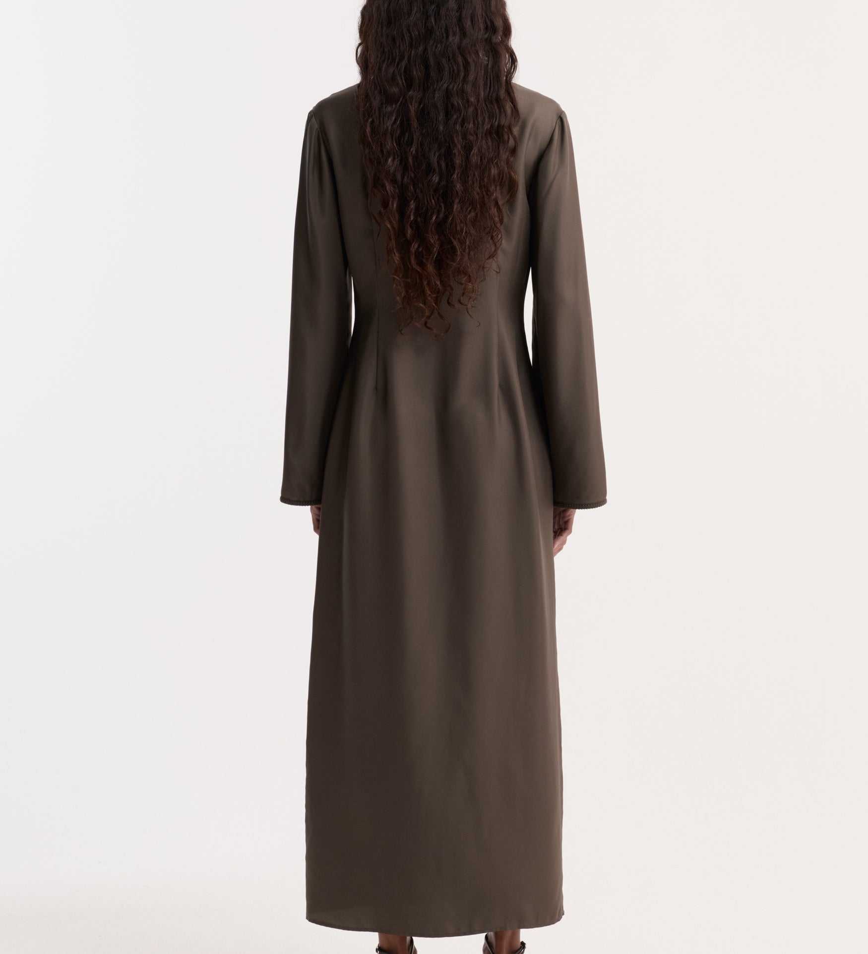 ROHE - Pankou closure silk dress | earth