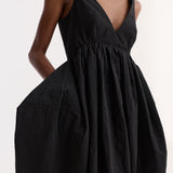 ROHE - Sculptural textured cotton dress | black