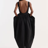 ROHE - Sculptural textured cotton dress | black