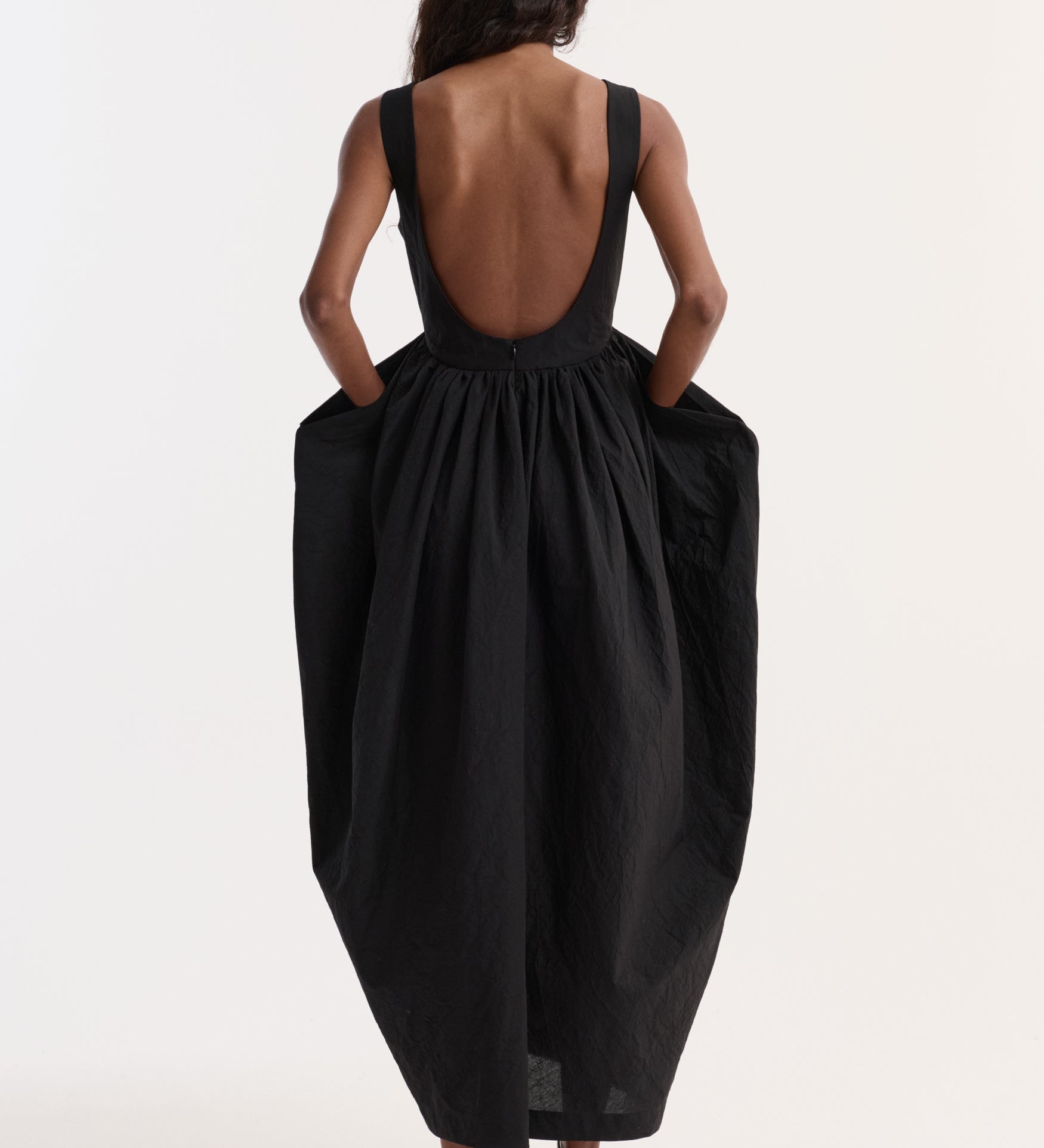ROHE - Sculptural textured cotton dress | black