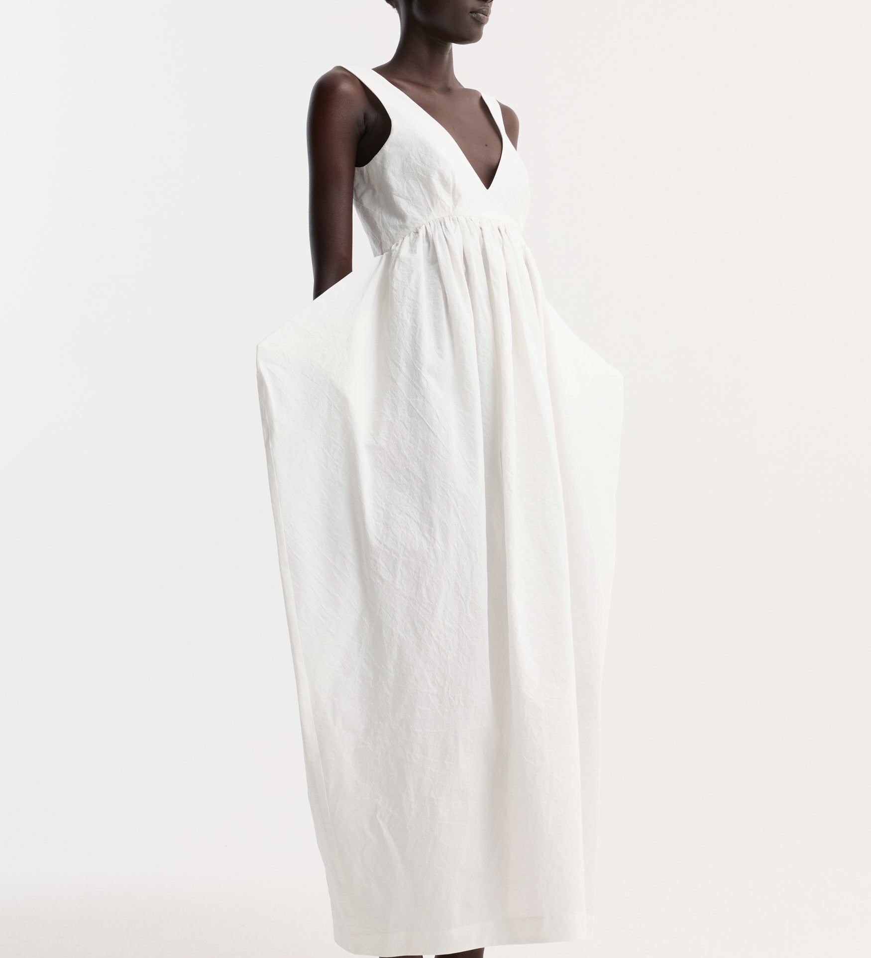 ROHE - Sculptural textured cotton dress | off white