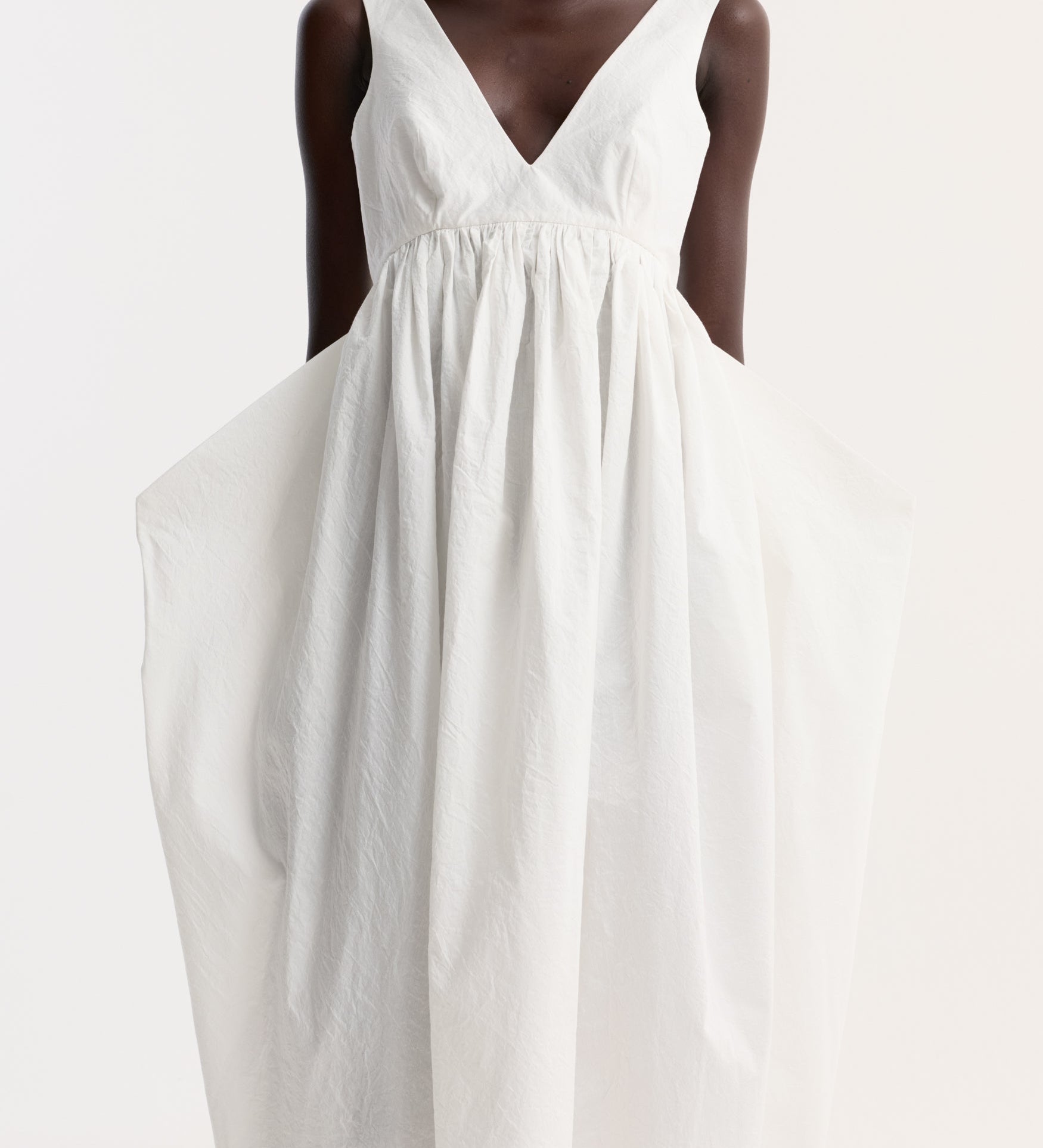 ROHE - Sculptural textured cotton dress | off white