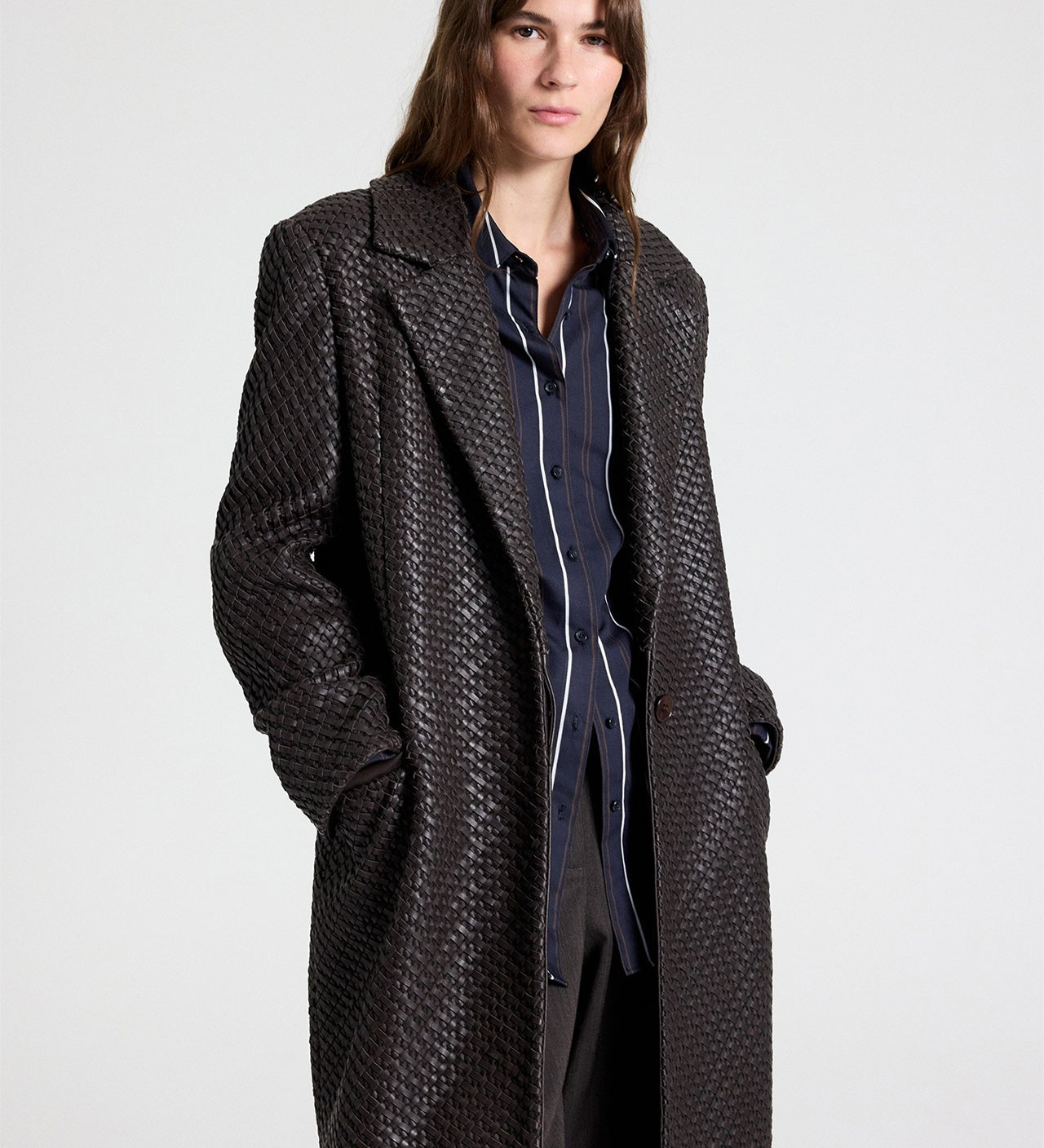 TWP - CROSSHATCH LEATHER MATTIE - TURKISH COFFEE