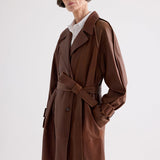 TWP - Leather Unfinished Business Trench Coat in Light Dolce Leather