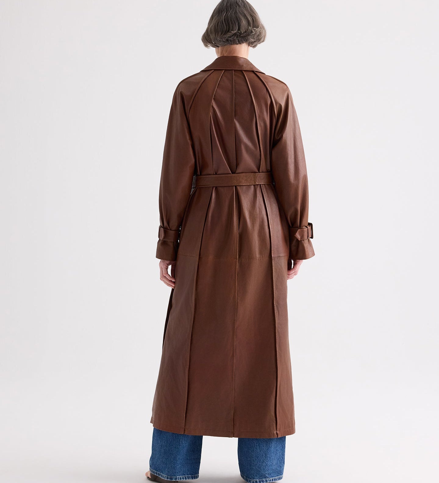 TWP - Leather Unfinished Business Trench Coat in Light Dolce Leather