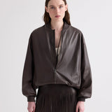 TWP - Bubble Hem Bomber Jacket in Dolce Leather