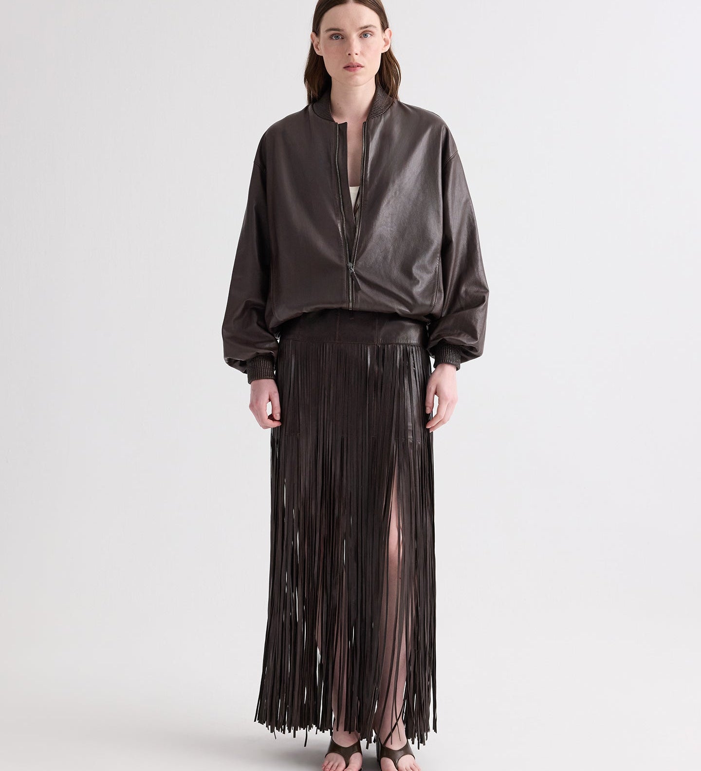 TWP - Bubble Hem Bomber Jacket in Dolce Leather