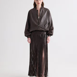 TWP - Bubble Hem Bomber Jacket in Dolce Leather