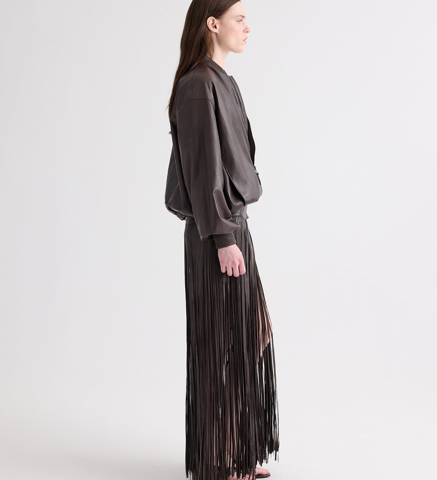 TWP - Bubble Hem Bomber Jacket in Dolce Leather