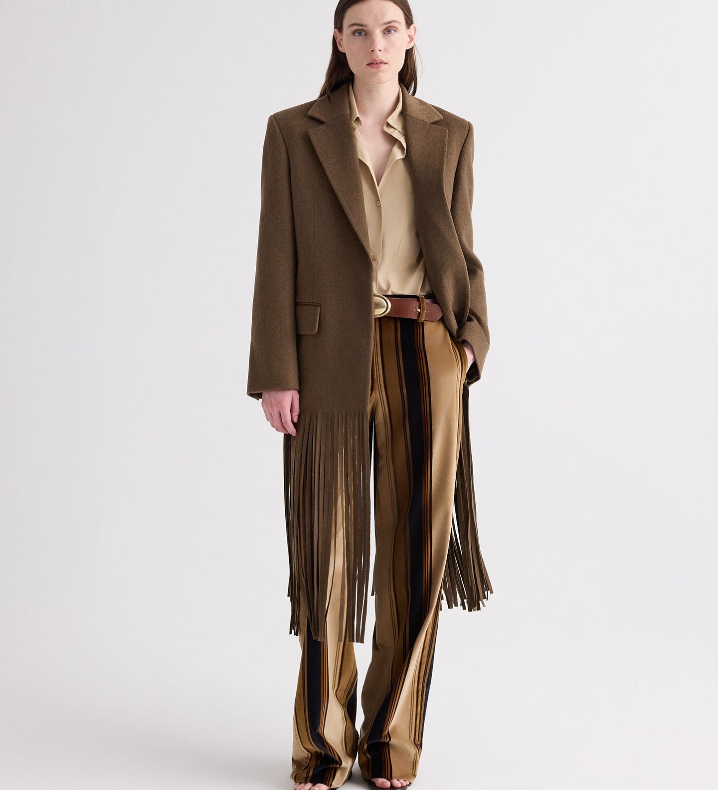 TWP - Mattie Coat with Fringe in Cashmere