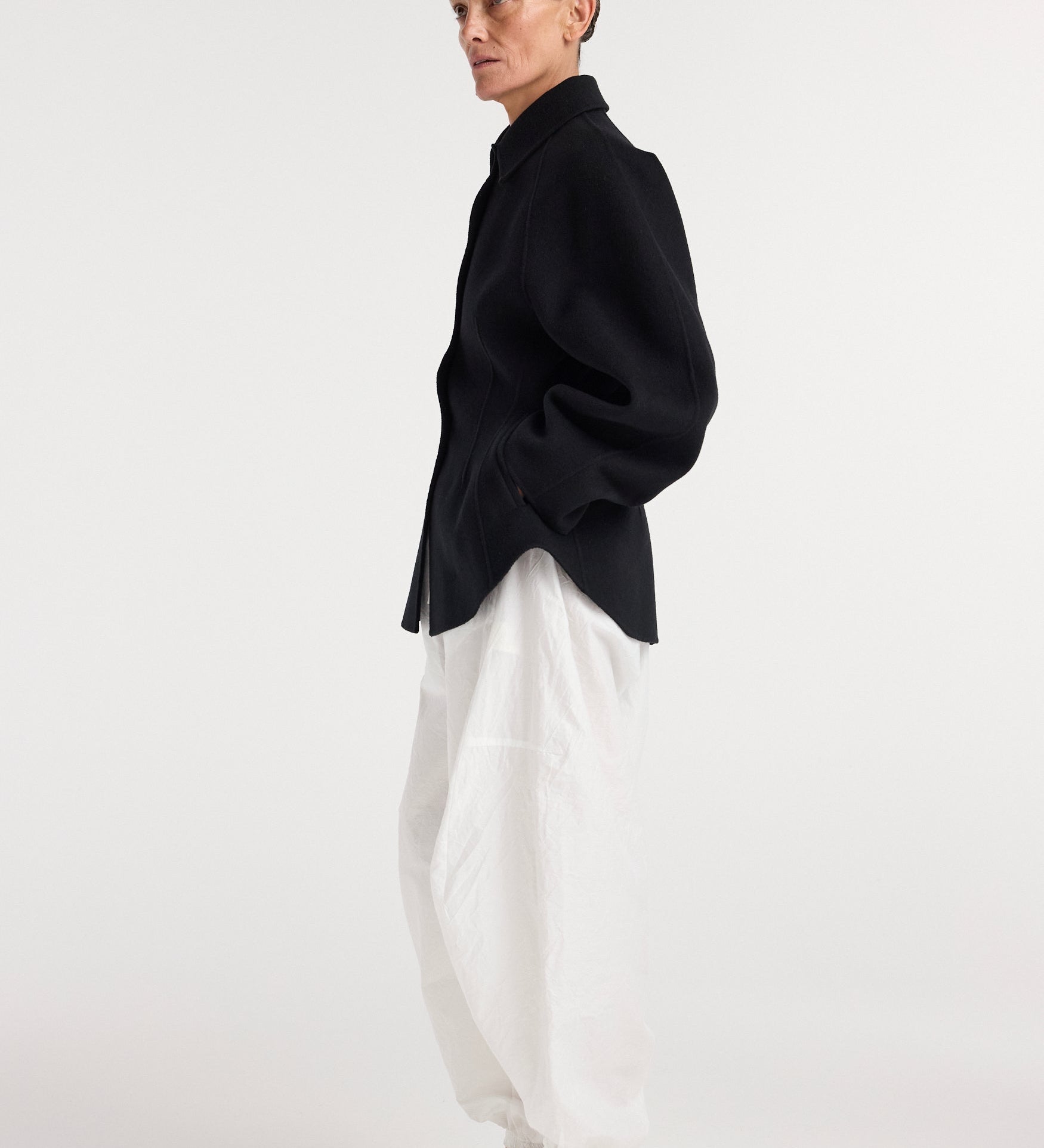 ROHE - Double - faced sculptural jacket | black