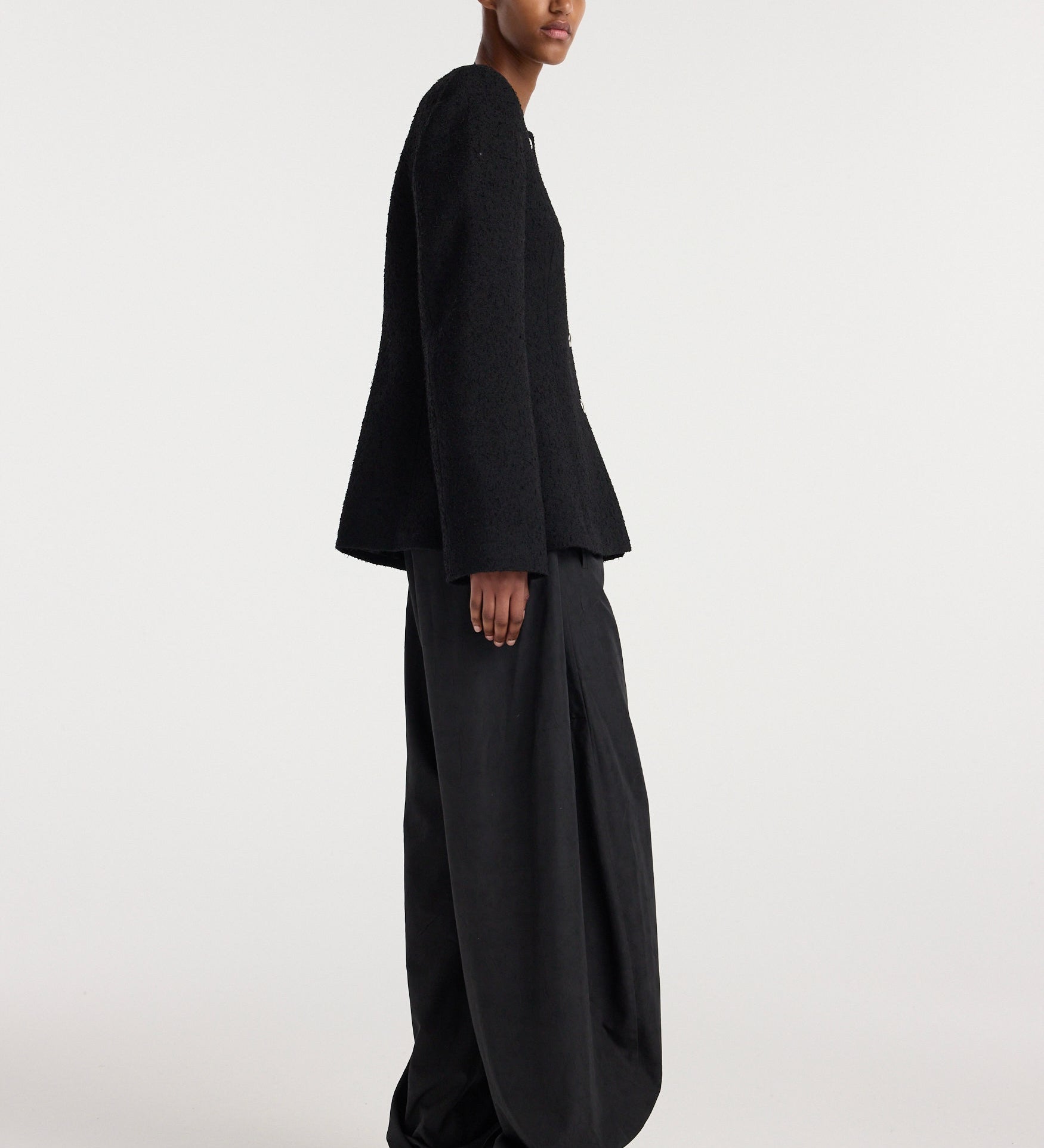 ROHE - Bouclé shaped blazer | black