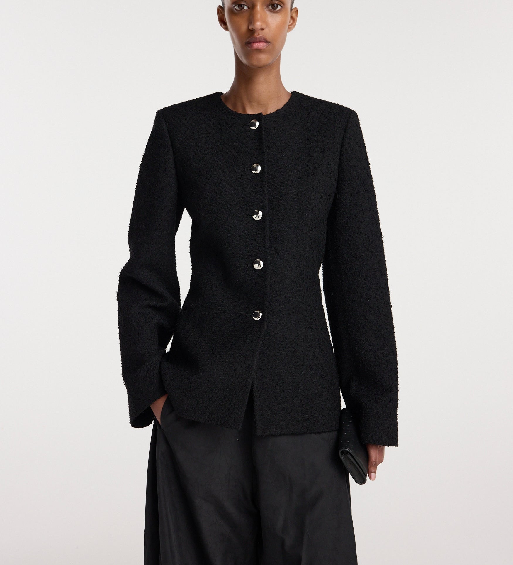 ROHE - Bouclé shaped blazer | black