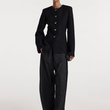 ROHE - Bouclé shaped blazer | black