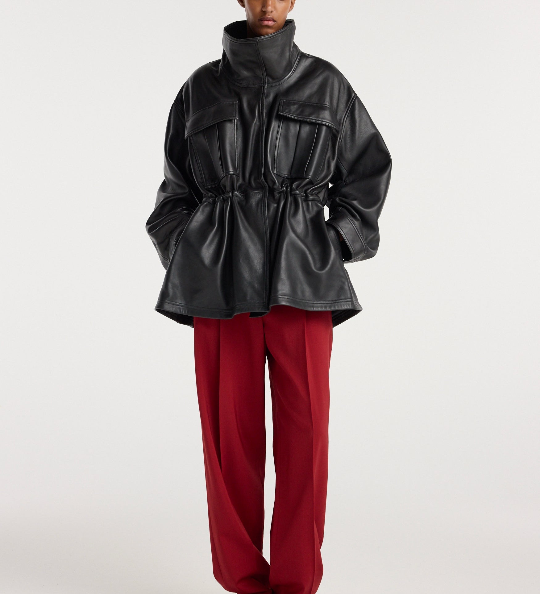 ROHE - Sculptural leather jacket | black