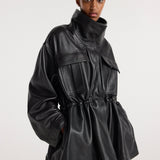 ROHE - Sculptural leather jacket | black