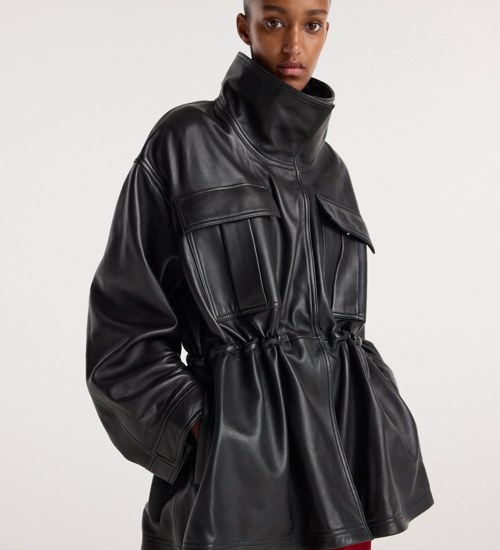 ROHE - Sculptural leather jacket | black