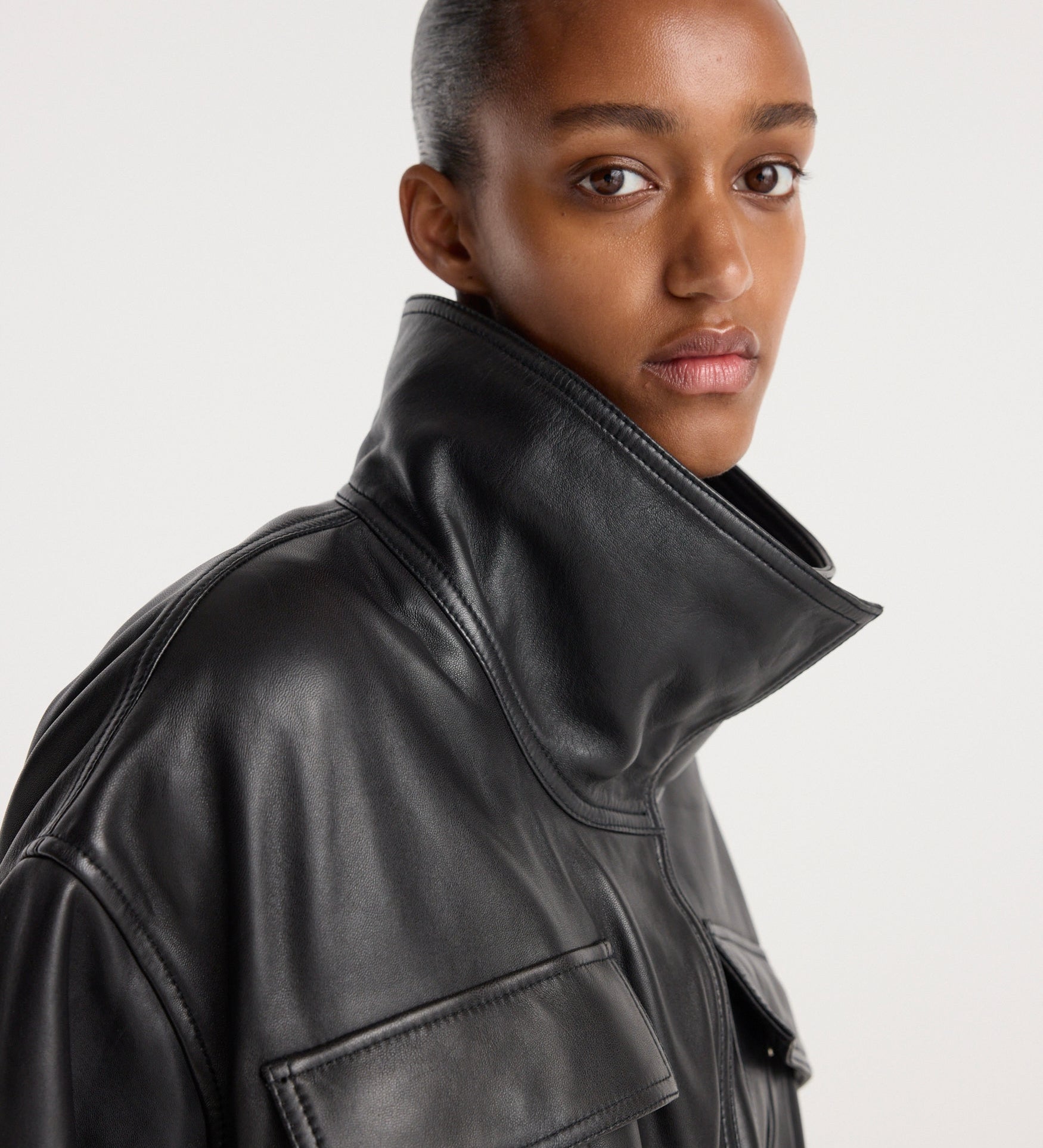 ROHE - Sculptural leather jacket | black