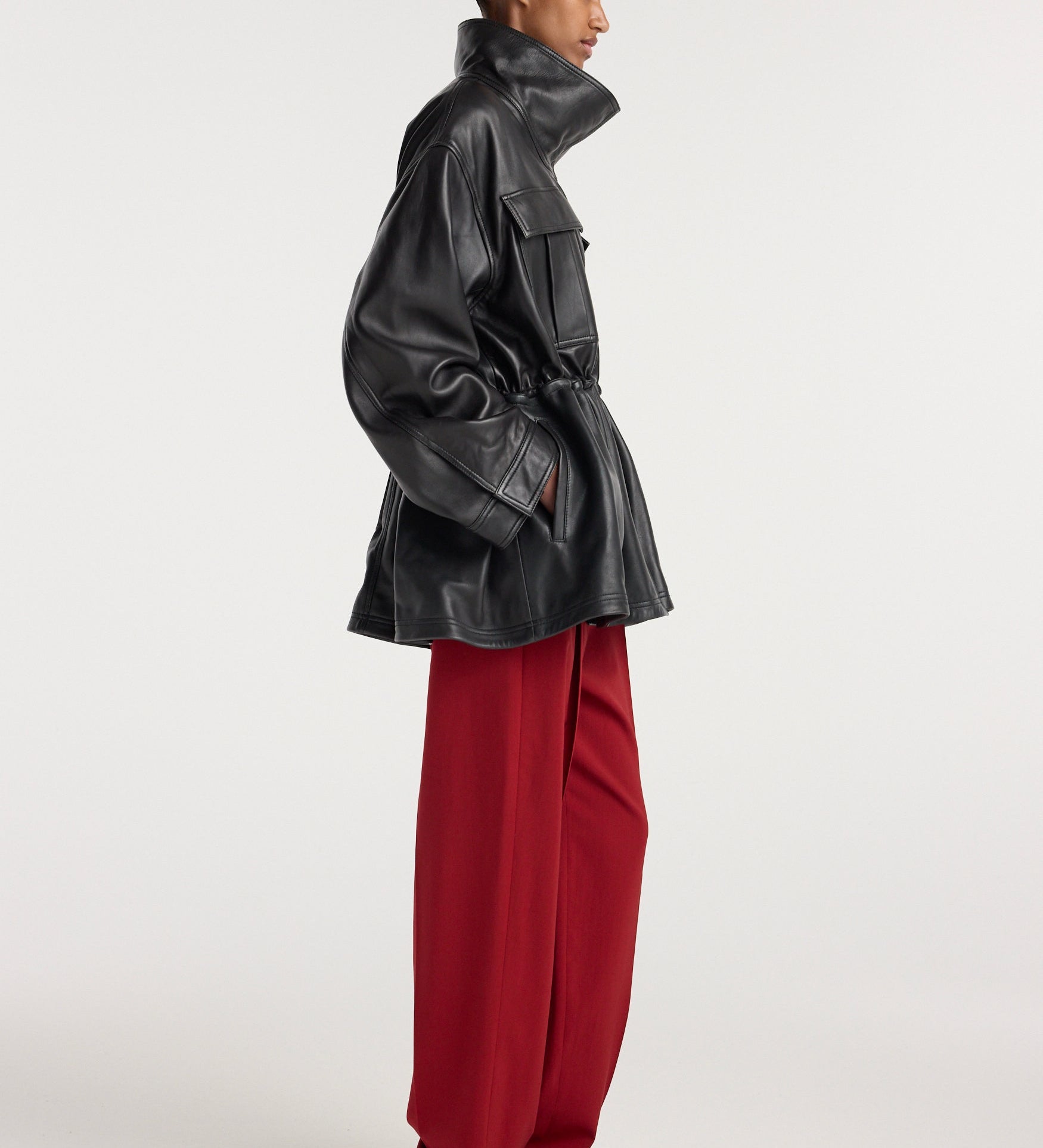 ROHE - Sculptural leather jacket | black