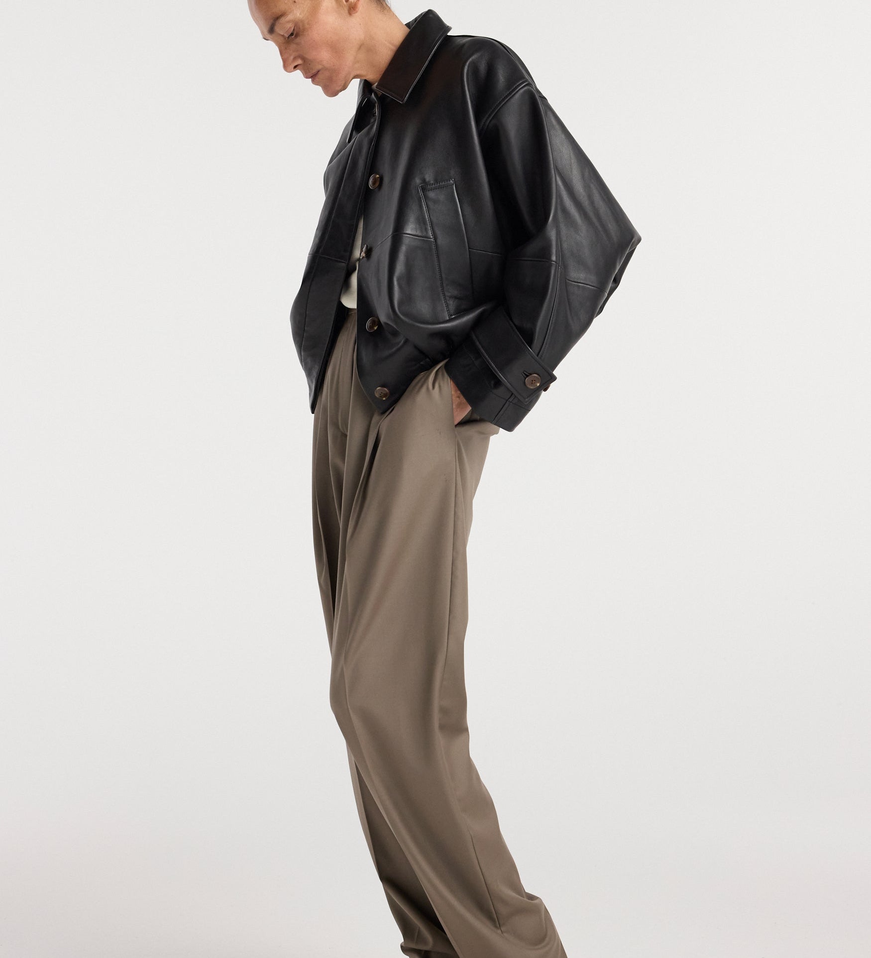 ROHE - Leather blouson jacket | black