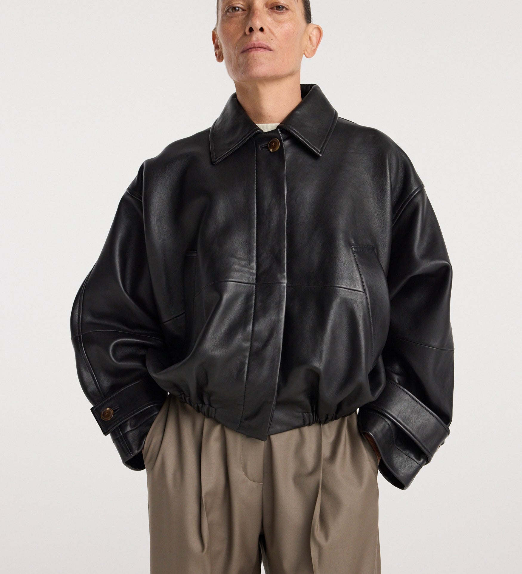 ROHE - Leather blouson jacket | black