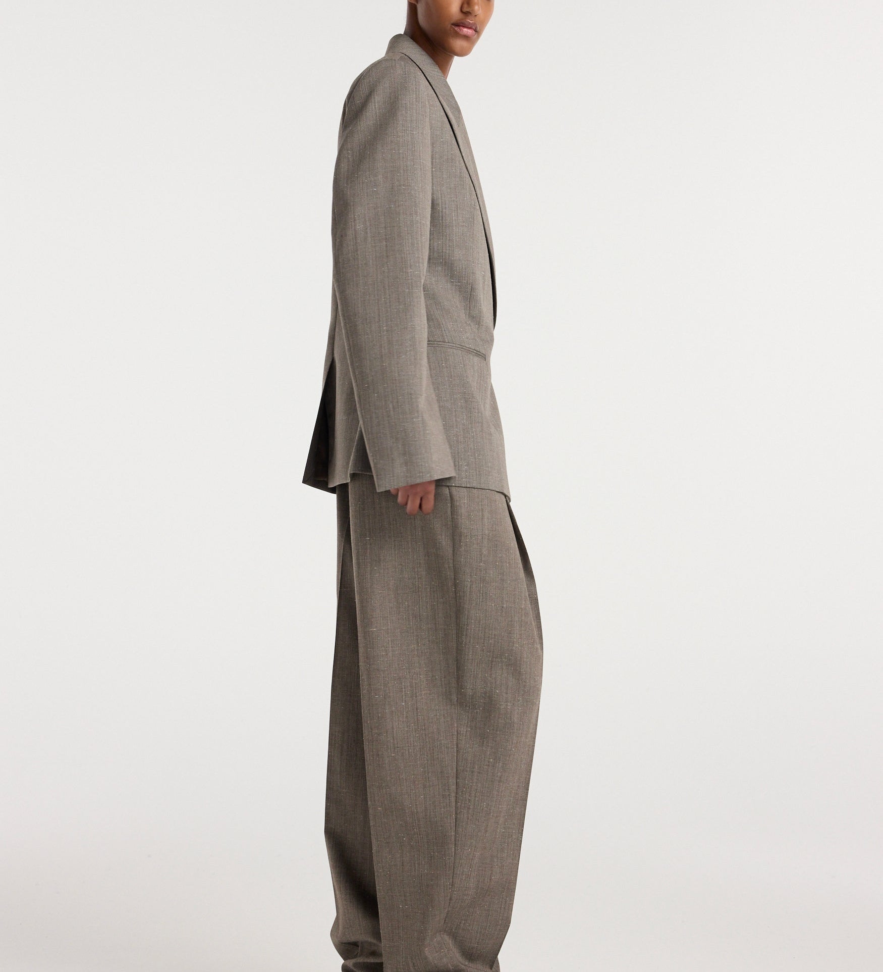 ROHE - Hourglass shaped blazer | earth slub