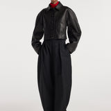 ROHE - Rounded grain leather cropped jacket | black