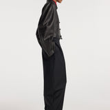 ROHE - Rounded grain leather cropped jacket | black