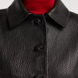 ROHE - Rounded grain leather cropped jacket | black