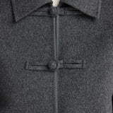 ROHE - Double - faced wool pankou closure jacket | dark grey melange