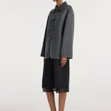 ROHE - Double - faced wool pankou closure jacket | dark grey melange