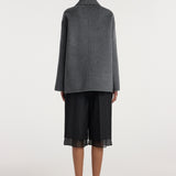 ROHE - Double - faced wool pankou closure jacket | dark grey melange