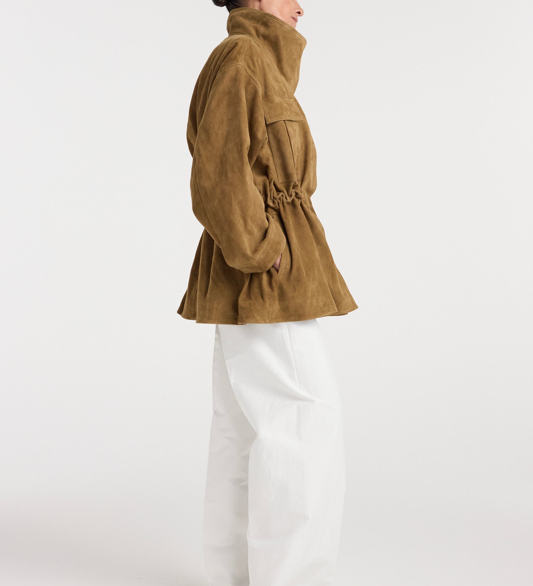 ROHE - Sculptural suede jacket | sage