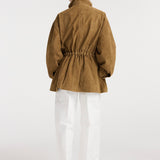 ROHE - Sculptural suede jacket | sage