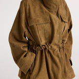 ROHE - Sculptural suede jacket | sage