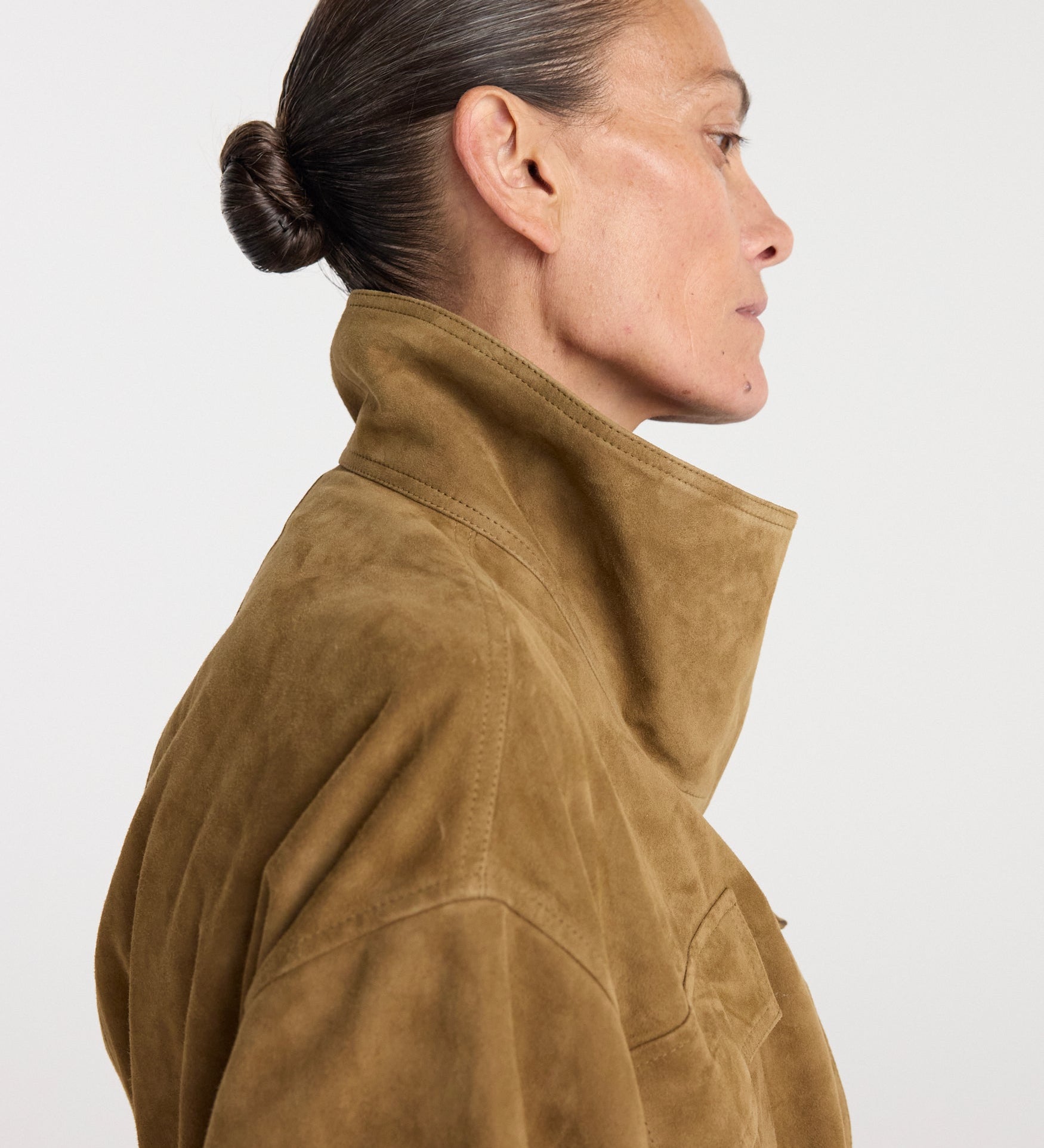 ROHE - Sculptural suede jacket | sage