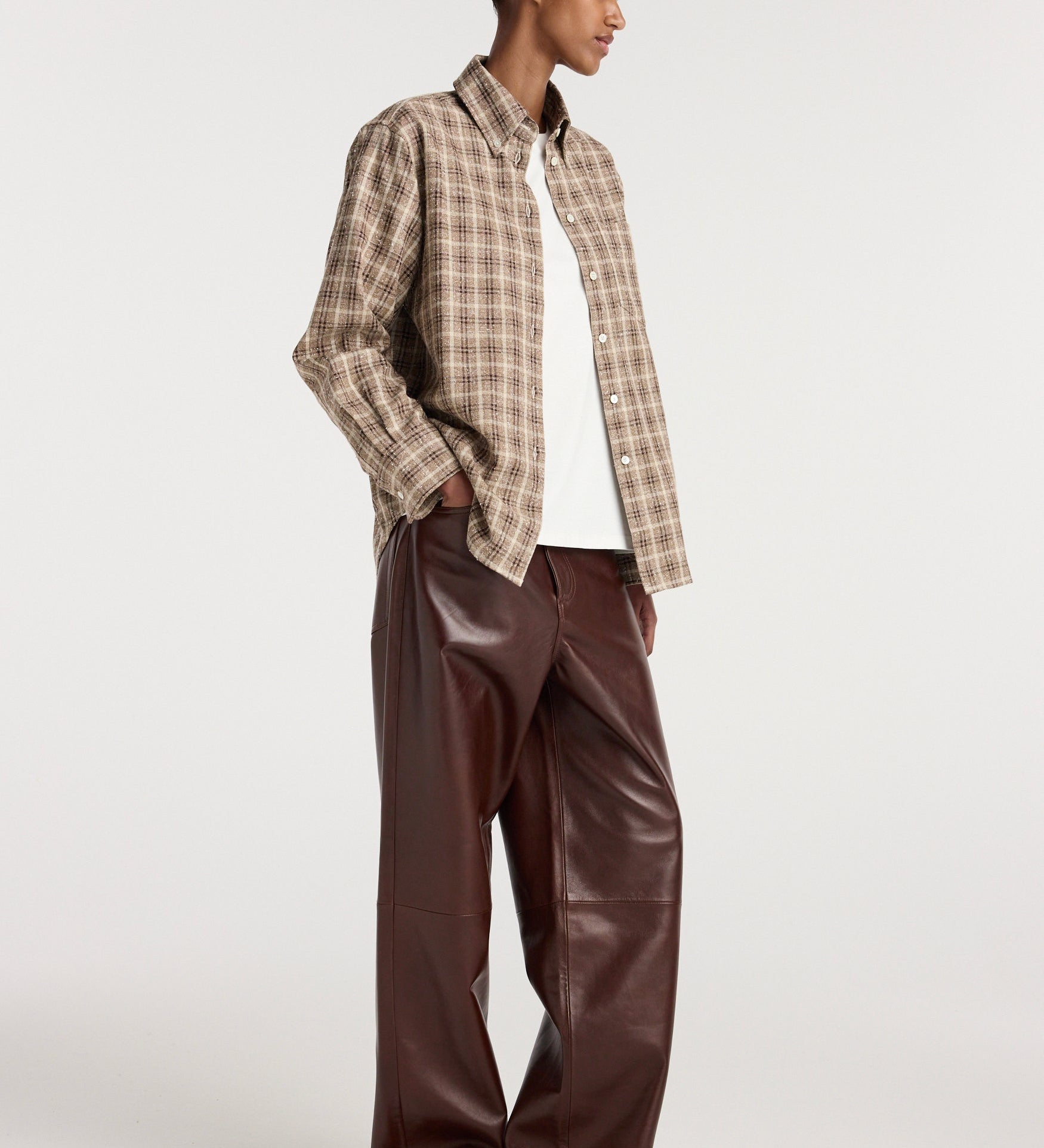 ROHE - Oxford bouclé check shirt | boucle check