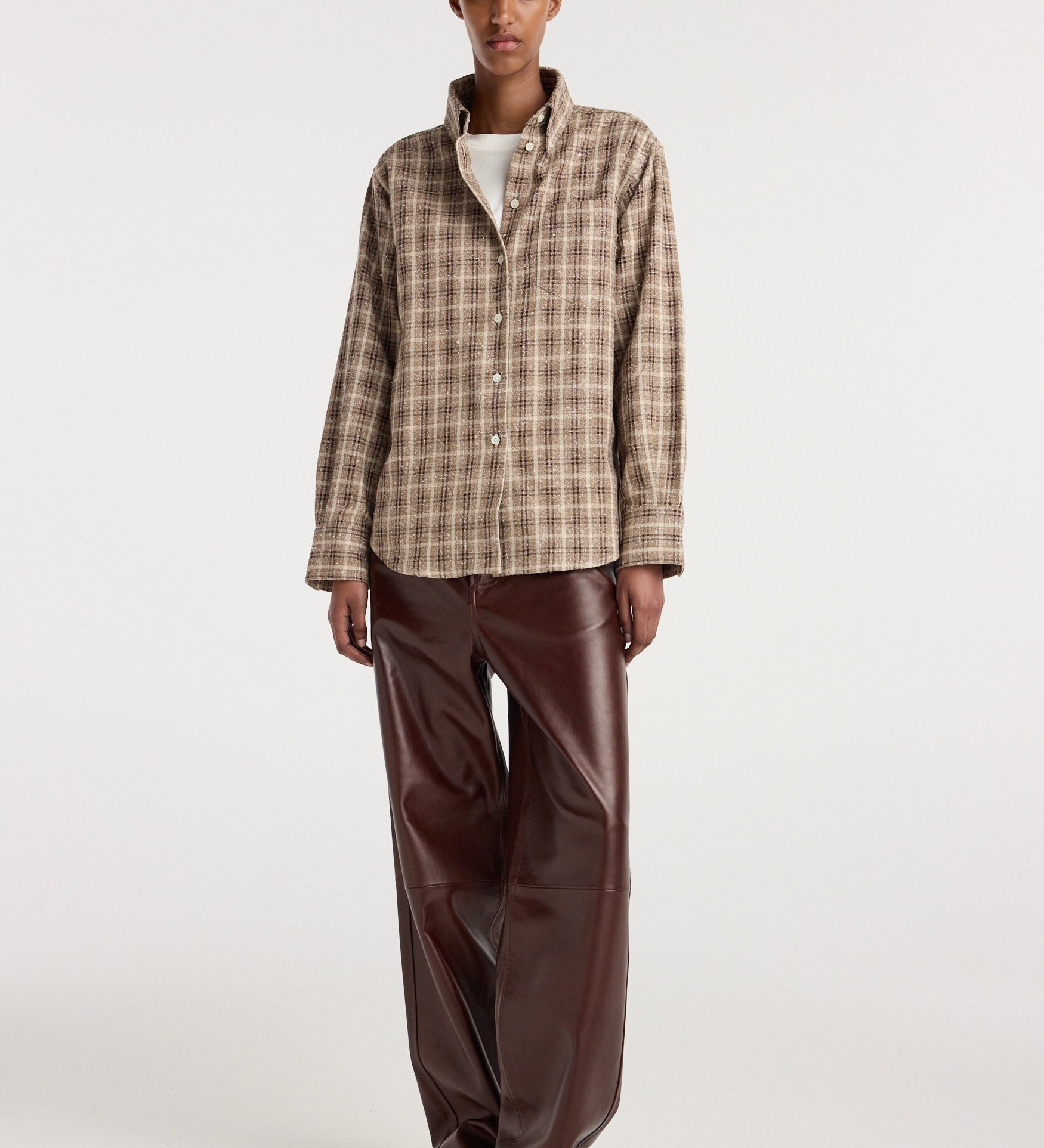 ROHE - Oxford bouclé check shirt | boucle check
