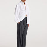 ROHE - Poplin uneven collar shirt | optic white