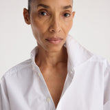 ROHE - Poplin uneven collar shirt | optic white
