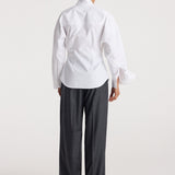ROHE - Poplin uneven collar shirt | optic white