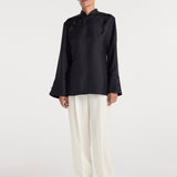 ROHE - Pankou closure silk top | black