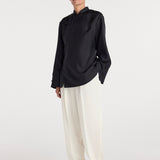 ROHE - Pankou closure silk top | black