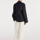 ROHE - Pankou closure silk top | black