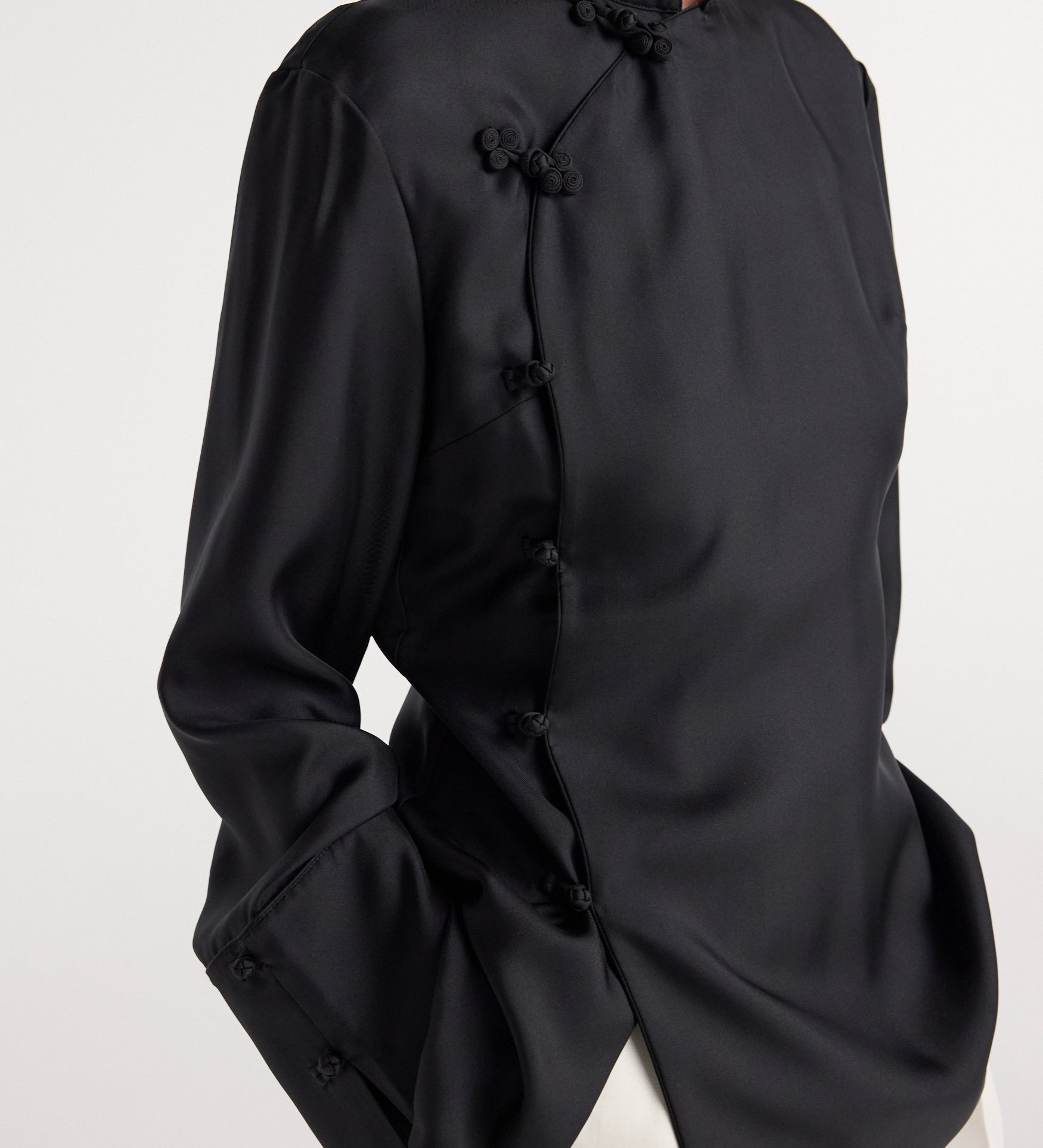 ROHE - Pankou closure silk top | black
