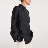 ROHE - Pankou closure silk top | black